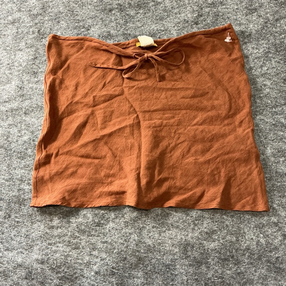 VRG GRL Brown Women’s Tube Top With Tie Detailing Size 8